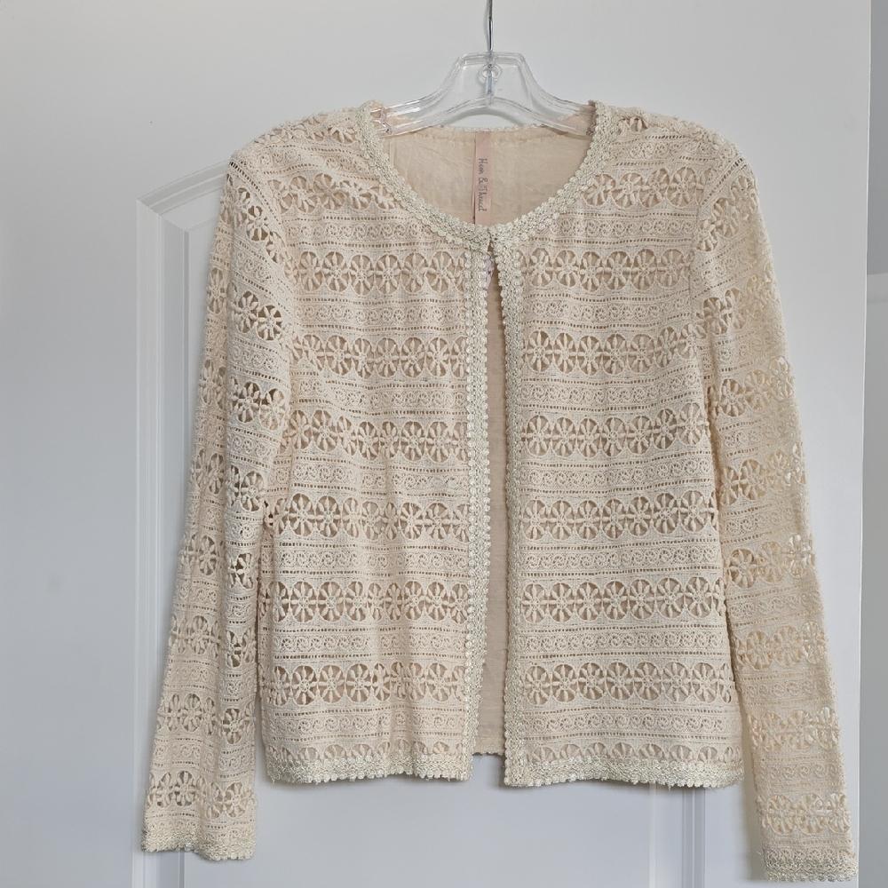 Elegant Cream Lace Cardigan